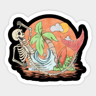 Mermaid Skeleton Sticker